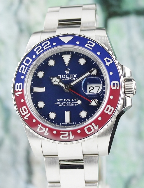 (image for) UNPOLISHED ROLEX 18K WHITE GOLD GMT MASTER II PERPETUAL DATE / 116719 BLRO